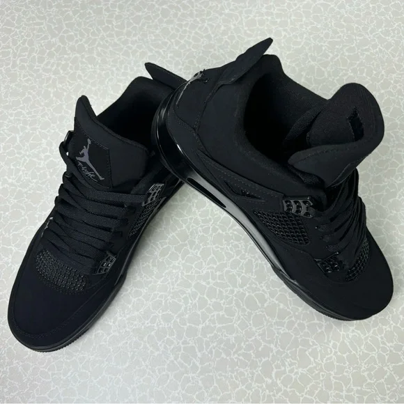 Jordan 4 Black Cat Mid-Top Men’s Shoes Sneakers with Mesh Upper Pre-owned Air Jordan 4 (GS) Sneakers Black Cat – Slam Jam® main image 2